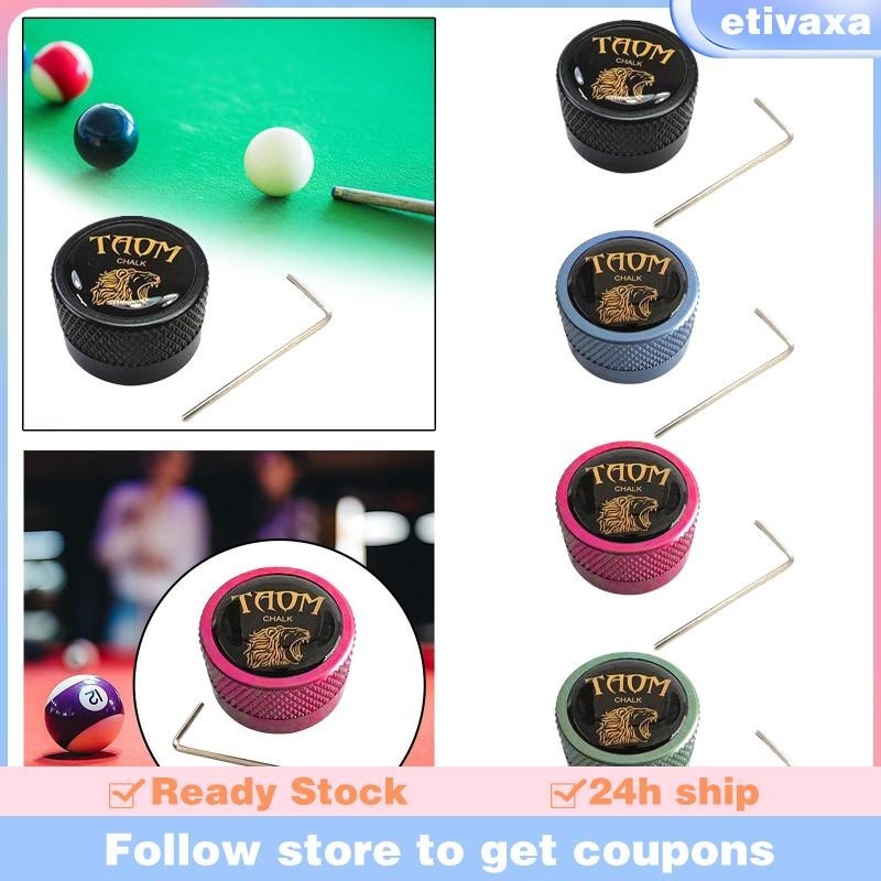[Etivaxa] Pool Cue Chalk Holder Billiard Cue Snooker Accessory Metal Pool Cue Chalk Carrier Pocket
