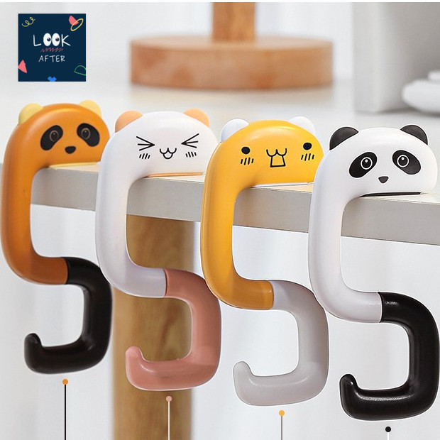 Look After ตะขอการ์ตูน พกพาได้ พับได้ ม้วนเก็บได้ ลายน้องแมว น้องแพนด้า น้องแรคคูน
