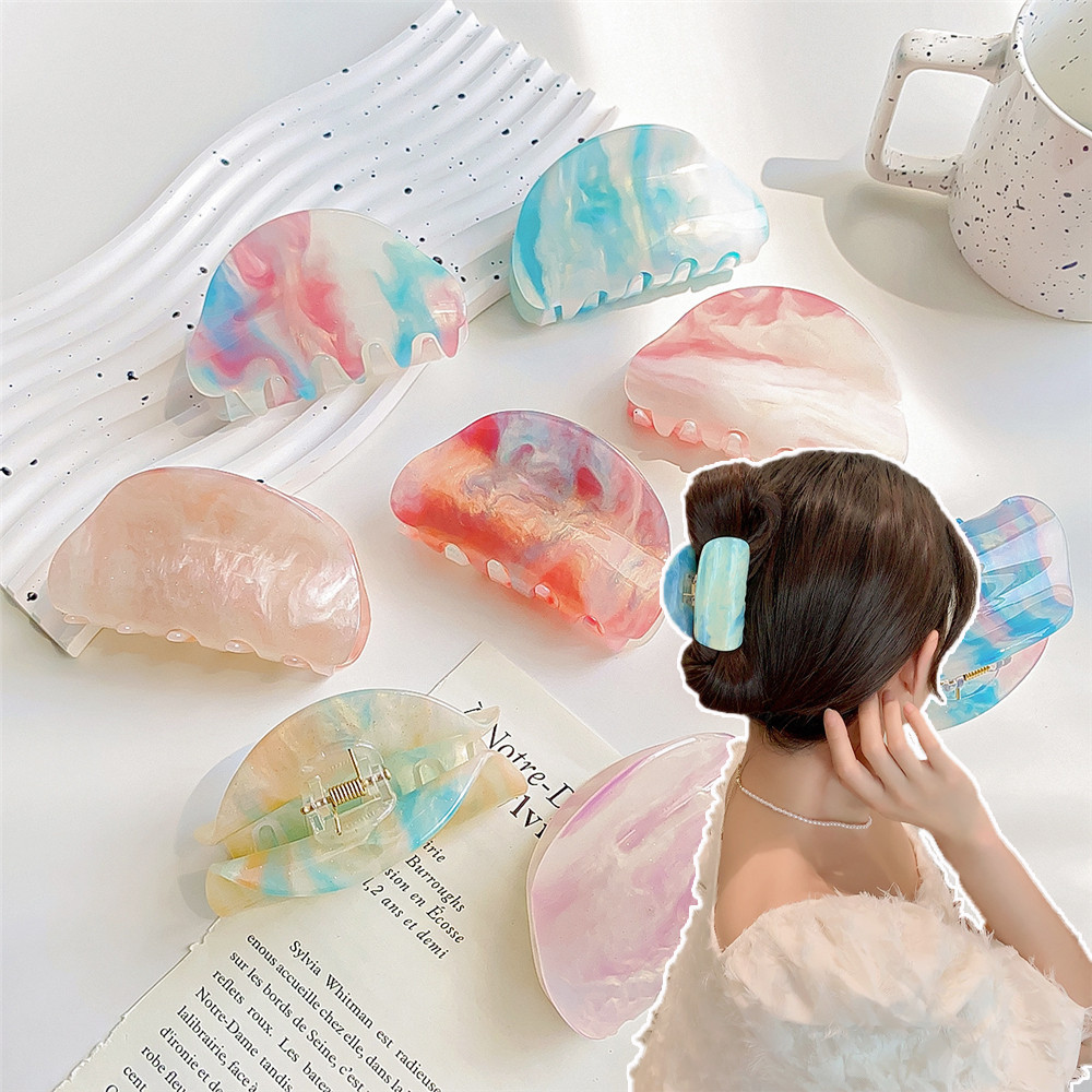 New Phantom Colourful High End Versatile Half Round Colourful Pan Hair Shark Clip