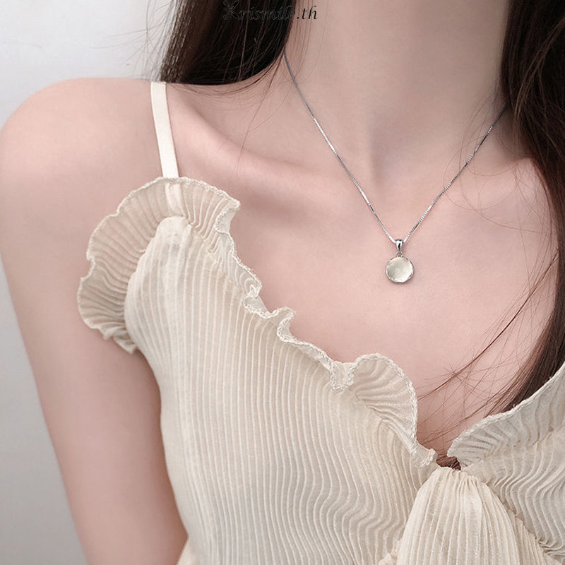 COD-ในไทย💖จี้คริสตัลเทียมสร้อยคอเฉพาะกลุ่มแสงหรูหราไหปลาร้าโซ่ของขวัญเพื่อนสนิท-Kri