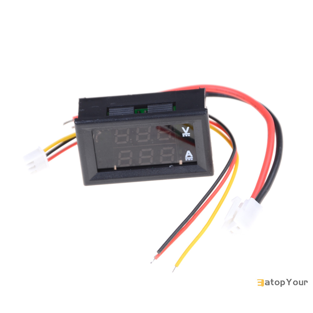 Eatopyour] DC 100V 10A โวลต์มิเตอร์แอมมิเตอร์ สีฟ้า + แดง LED Dual Digital Volt Amp Meter Gauge ใหม่