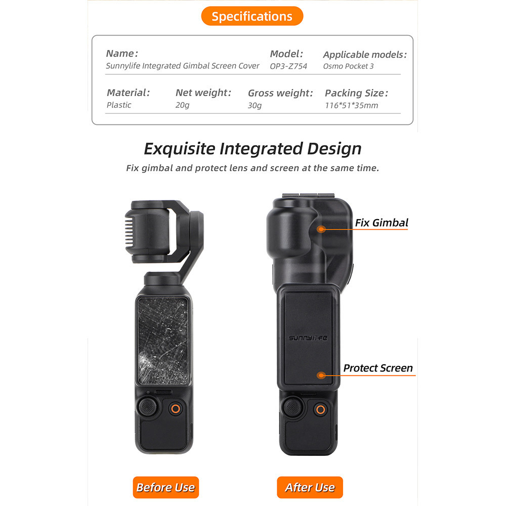 สําหรับ DJI Pocket 3 สําหรับ DJI Pocket 3 Gimbal เลนส์หน้าจอสําหรับ DJI Pocket 3 อุปกรณ์เสริมกรณี