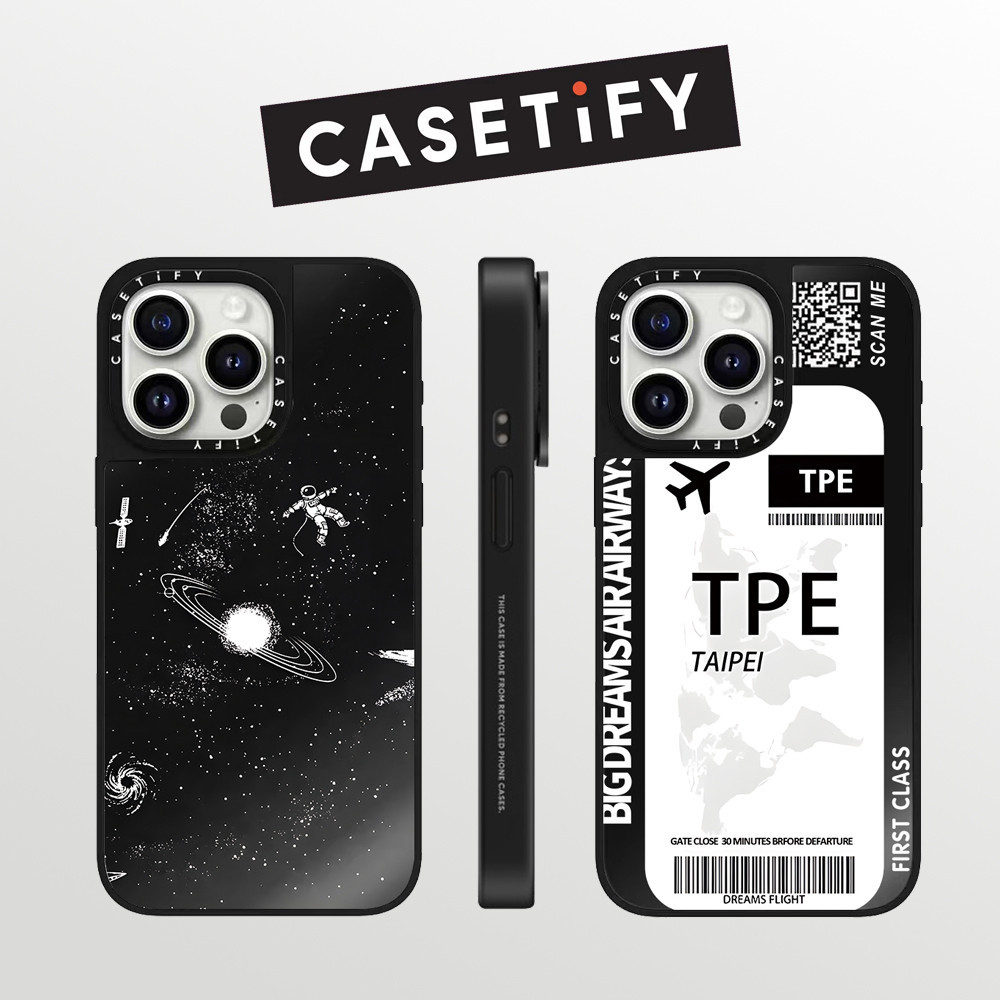 Drop proof CASETIFY เคสโทรศัพท์สําหรับ iPhone 15 plus 15Pro 15promax 14pro 14promax 13 13promax พิมพ์ด้านข้างเคสแข็งเครื่องบินนักบินอวกาศ 12 12promax กรณี iPhone 11 กรณีคุณภาพสูง