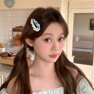 Polka Dot Bow Wave Cloud กิ๊บติดผมสาวหัวใจอเนกประสงค์ Duckbill คลิปคลิปด้านข้าง Hairpin เครื่องประดับผม