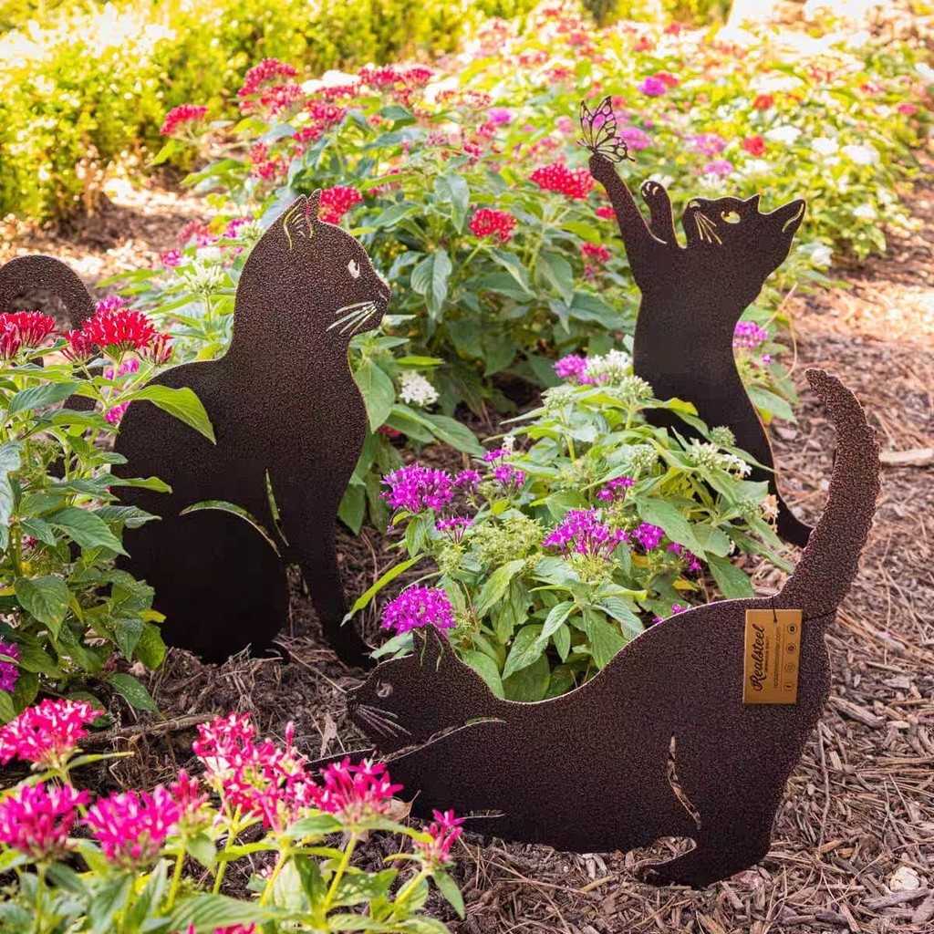 ชุดสามชิ้น Cat Land Arrangement กระถางดอกไม้การจัดดอกไม้สวนกลางแจ้ง Courtyard Garden Terrace ระเบียงกระถางดอกไม้เรือภูมิทัศน์ตกแต่ง Plug-In Silhouette ตกแต่งการ์ดห้อง Storefront ตกแต่งปลั๊ก