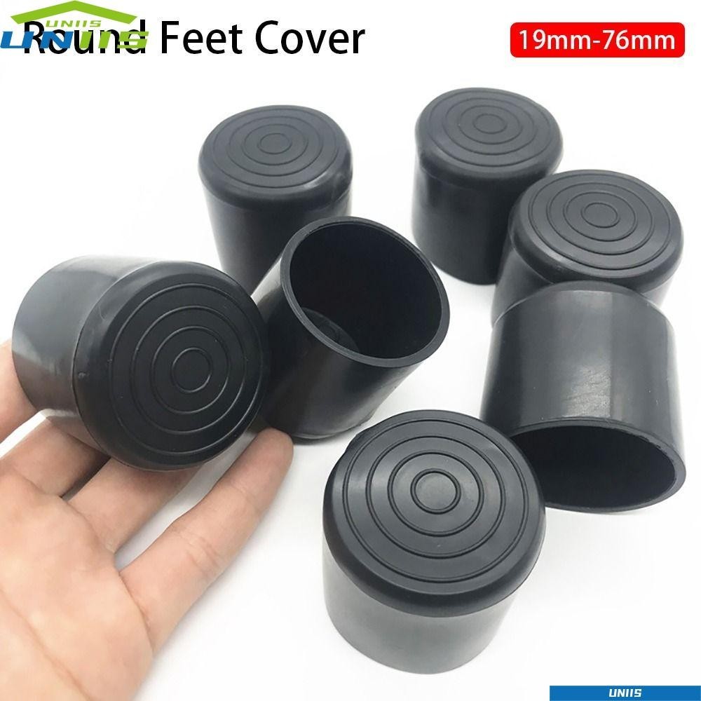 Uniis 1 ชิ้นปลั๊กท่อกลม, ฝาครอบด้านล่างโต๊ะสีดําเก้าอี้ขาหมวก, ยาง PVC ทนทานเฟอร์นิเจอร์ฟุตท่อกันลื่นฝาครอบปลาย