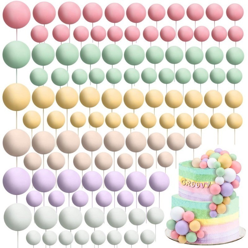20 ชิ้นลูกเค้ก Topper บอลลูน Cupcake DIY เค้กใส่โฟมเค้กลูกเบเกอรี่ตกแต่งสําหรับงานแต่งงานครบรอบวันเกิด