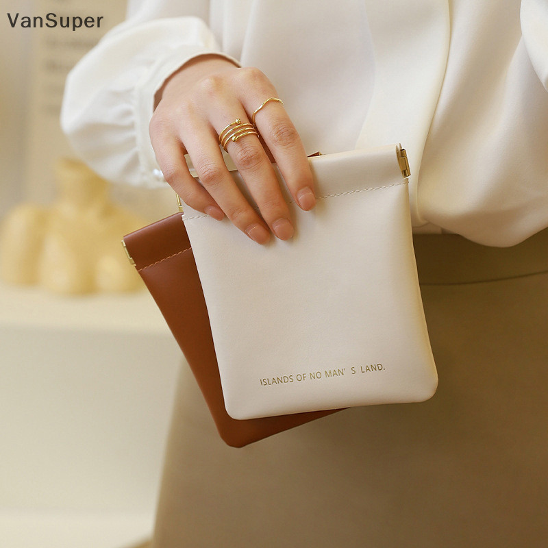 Vansuper 1 PC Unisex PU หนังแบบพกพากระเป๋าเงินเหรียญหูฟังกระเป๋าหูฟัง Mini Sundry เครื่องสําอาง Lip เปลี่ยนกระเป๋าร้อน
