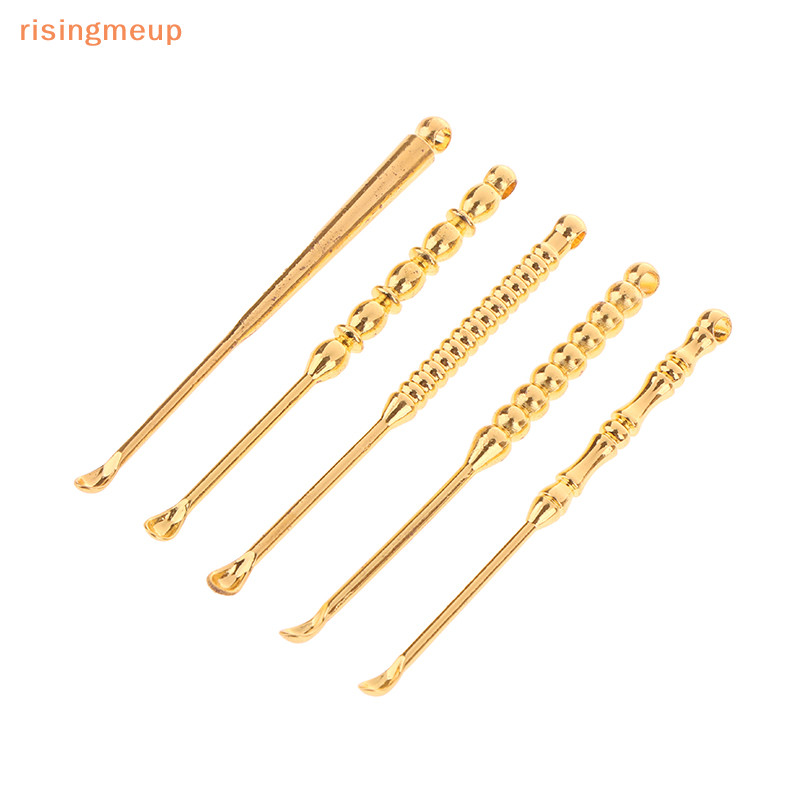 [risingmeup] Ear Pick Ear Curette Cleaner กําจัดขี้หูเครื่องมือทําความสะอาดช้อนหูทองเหลืองทําความสะอ