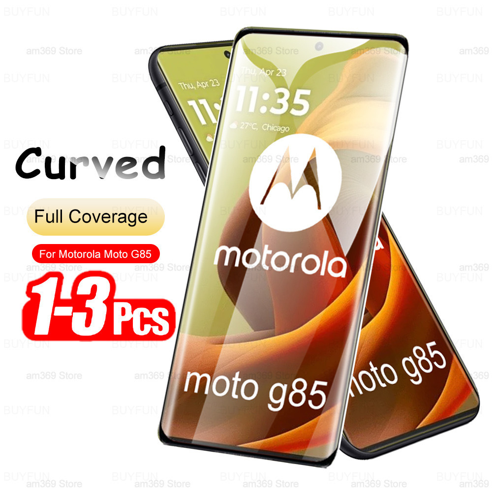 1-3 ชิ้นโค้งกระจกนิรภัยสําหรับ MotoRola Moto G85 6.67 นิ้ว 2024 ป้องกันหน้าจอด้านหน้า MotoRola MotoG