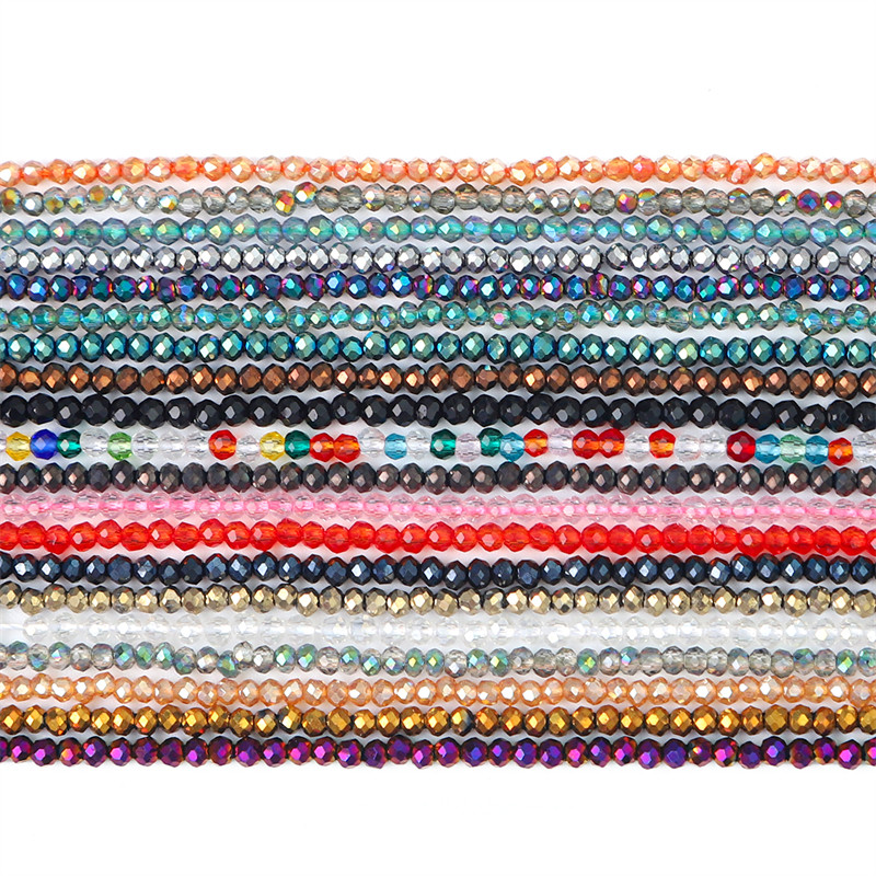 185ชิ้น/ถุง2มิลลิเมตรส่องแสงคริสตัลลูกปัดล้อเหลี่ยมเพชรพลอยลูกปัดแก้วสําหรับต่างหูสร้อยคอ ทําเอง เครื่องประดับทํา - รูปที่ 4