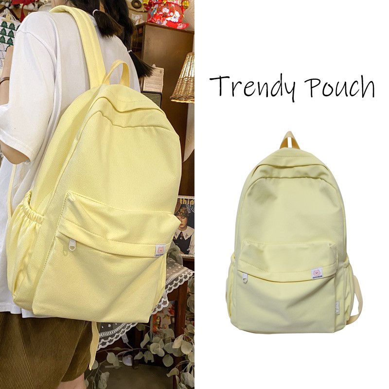 TRENDY POUCH  เป้นักเรียน ผ้าใบ ขนาดใหญ่ สไตล์เกาหลี น่ารัก backpack