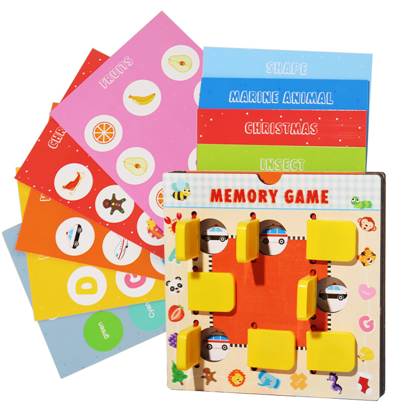 Montessori Memory Board เกมเด็กของเล่นสร้างสรรค์รูปแบบการจับคู่ Logice Thinking สมองสมองท้าทายทางปัญญาเกม Educatioon ของเล่น