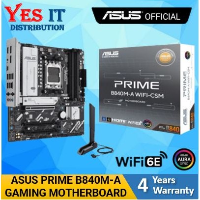 เมนบอร์ด ASUS Prime B840M-A WIFI CSM AM5 AMD mATX
