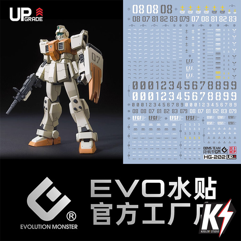 Waterdecal EVO Up Grade HG RGM-79(G) GM Ground Type #ดีคอลน้ำสำหรับติดกันพลา กันดั้ม Gundam พลาสติกโ