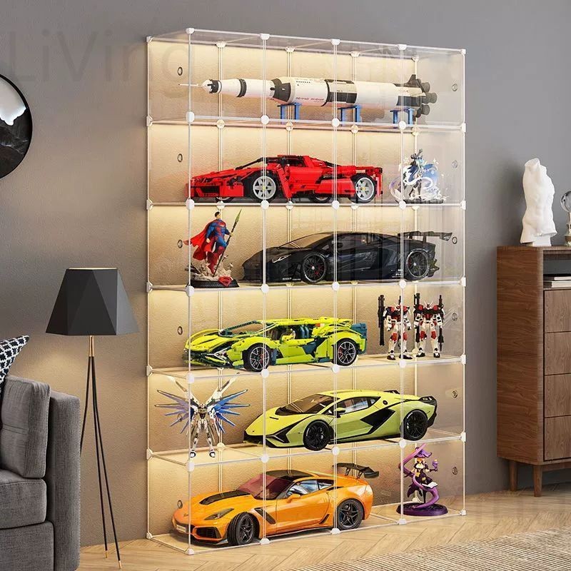 Living ตู้โชว์ตุ๊กตา ชั้นวางกระเป๋า DIY 4/6/8 ชั้น ตู้กระจก ชั้นวางโมเดล ตู้ใส่ กระเป๋า แบรนด์เนม พร้อมความจุขนาดใหญ่ - รูปที่ 5