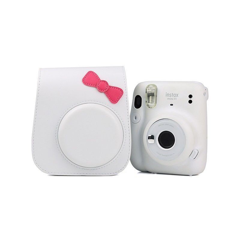 [1635 คอลเลกชันคน] Fuji Polaroid mini12 เคสป้องกัน mini11 กระเป๋ากล้องน่ารักการ์ตูน pu หนังโบว์กระเป๋าแนวทแยงแขวน~250309