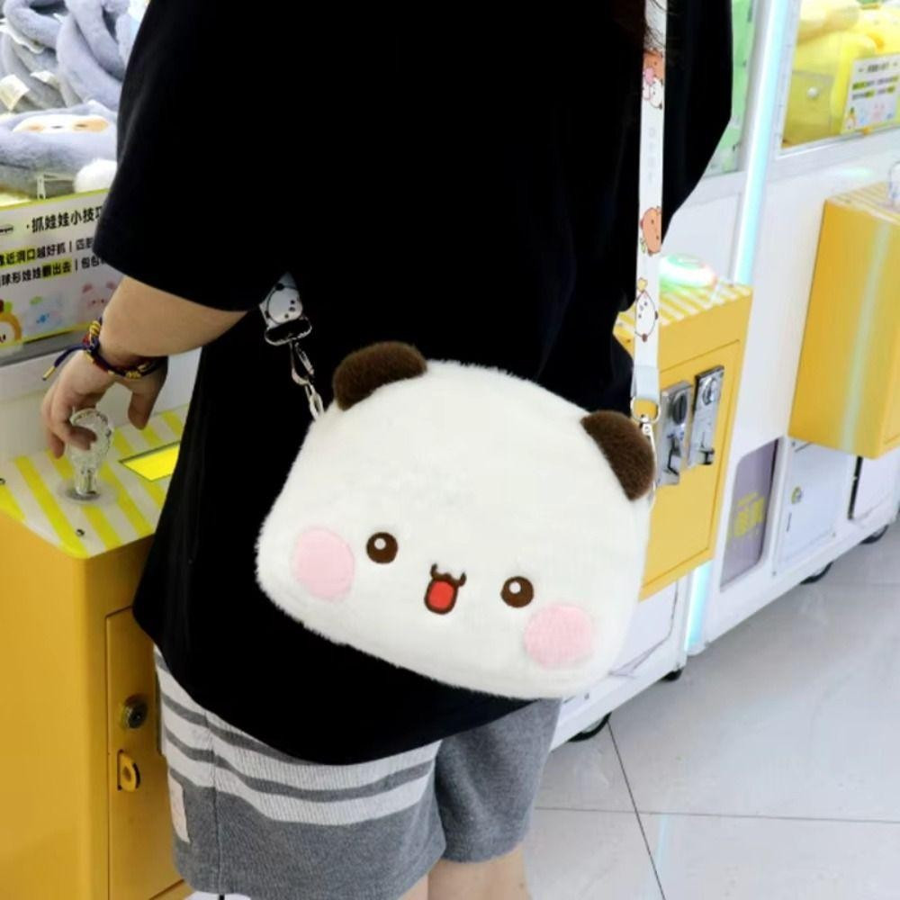 Bubu และ Dudu Panda Plush Bag,ผ้าฝ้ายความจุขนาดใหญ่Panda Bubu Plushกระเป๋าสะพาย,น่ารักแบบพกพาการ์ตูนPanda Bearตุ๊กตาสาว