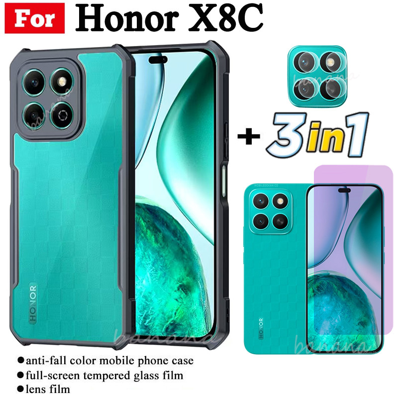 Honor X8C เคสโทรศัพท์กันกระแทกสําหรับ Honor X7C X8B X7B Anti-blue Ray กระจกนิรภัยและฟิล์มเลนส์