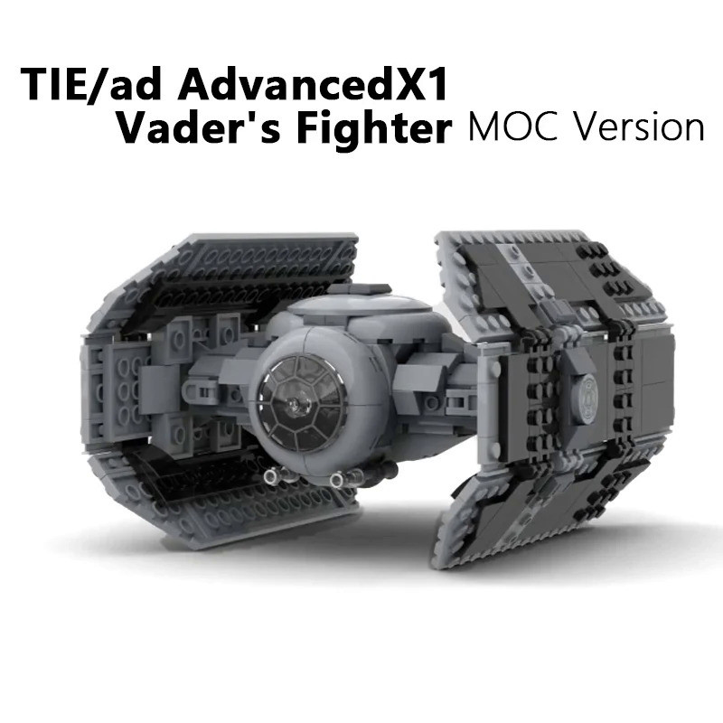 NEW 453Pcs MOC Spaceship TIE/ad Advanced x1 Vader's Fighters Building Blocks Modified from Tie Bombe