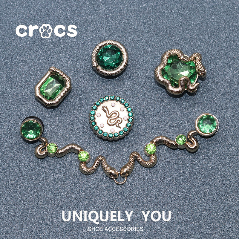 Crocs JIbbitz Wealth Chain JIbbitz TJC Cave Shoes Accessories charm Crocs Metal Diamond Shoe Buckle