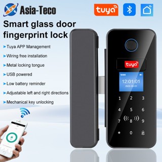 การจดจําลายนิ้วมืออิเล็กทรอนิกส์ล็อคแก้วอัจฉริยะ Tuya APP เก…