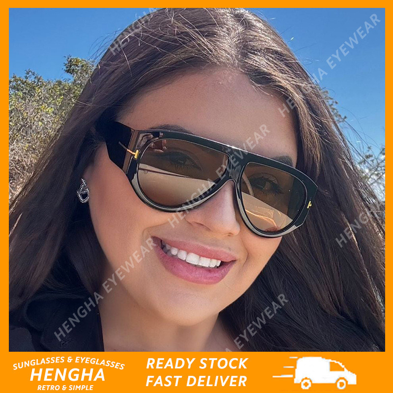 (HENGHA) กรอบหนา T กรอบขนาดใหญ่ Aviator แว่นกันแดดแฟชั่นใหม่