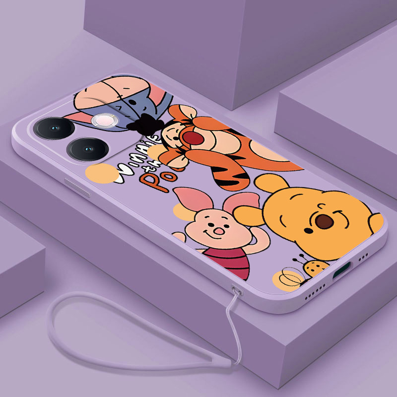 Oppo A5 Pro 5G A5Pro เคสซิลิโคนสี่เหลี่ยม Winnie The Pooh Friends เคสลายการ์ตูนแบบนุ่ม