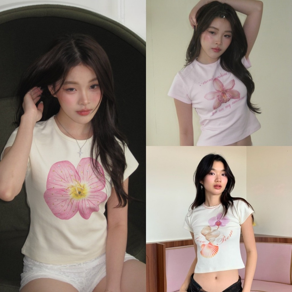 (ของพร้อมส่ง ส่งใน 24 ชั่วโมง)BOOM Shopee Top920 Eternal Sunshine baby tee series by Stylist Shop ลิงค์1