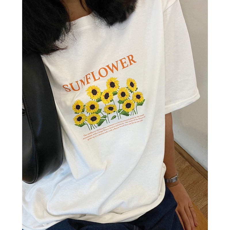 (จัดส่งตลอด 24 ชั่วโมง）OOOK Official  Sunflower T-shirt