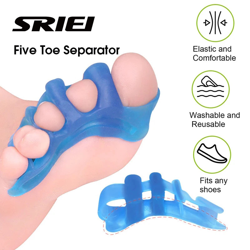 Sriei 2 ชิ้นเจล Toe Separator Hallux Valgus Toe Spacers Straightener Bunion Corrector สําหรับผู้ชายผู้หญิง
