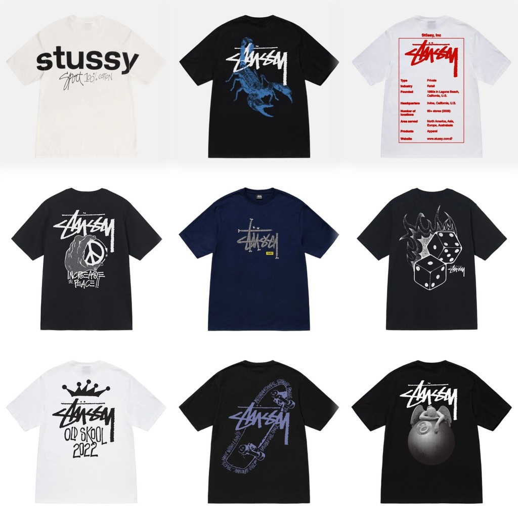 [คอลเลกชัน] เสื้อยืด STUSSY UNISEX ANGEL 8 BALL / FIRE DICE / SKATE POSSE / HARDWARE / OLD SKOOL / S