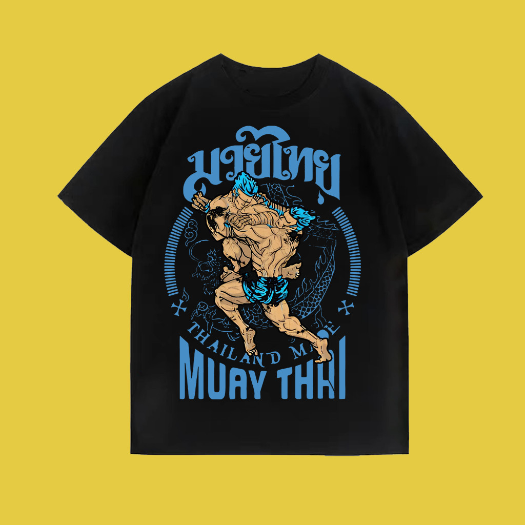 🥊มวยไทย Thai boxing T-Shirt[พร้อมส่ง] I LOVE MUAY THAI เสื้อยืดแฟชั่นพิมพ์ S-5XL（ไม่ใช่ขนาดหลวม）