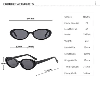 เลนส์แบบถอดเปลี่ยนได้COD (San9)Fashion Retro Korean Small Frame Oval Glasses Women