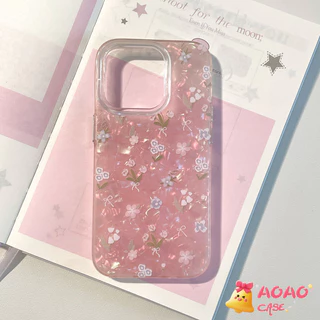 เคสไอโฟน 16 17 สำหรับ iPhone 11 15 13 16 12 14 Pro Max 16 15 14 Plus XR X XS Max โรแมนติกสดดอกไม้เล็ก ๆ