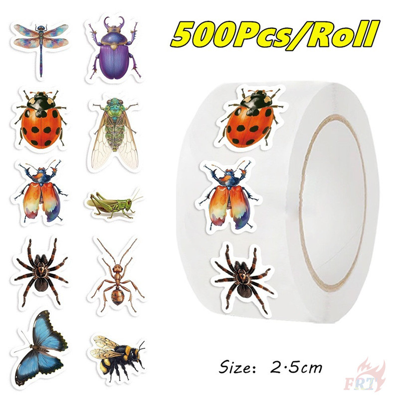 ❉ แมลง . สติ๊กเกอร์รางวัลเด็ก ❉ 500 ชิ้น/ม้วน DIY ไดอารี่ Scrapbooking ป้ายซีล Decals