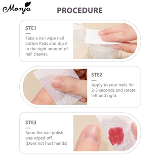 Monja Lint-Free Cotton ยาทาเล็บ เช็ดแห้งสําลีแผ่นทิ้งผ้าเช็ดทําความสะอาด ทําความสะอาด เล็บออกแบบ