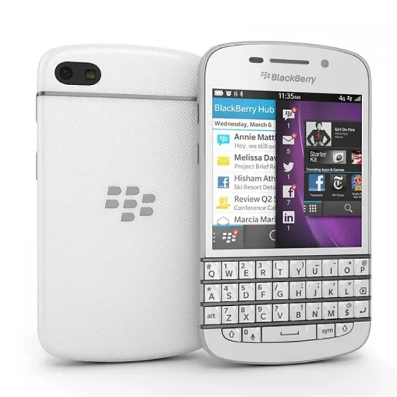 Blackberry Q10 4G โทรศัพท์มือถือ 3.1 "2GB RAM 16GB ROM 8MP QWERTY คีย์บอร์ดโทรศัพท์มือถือ Dual Core 