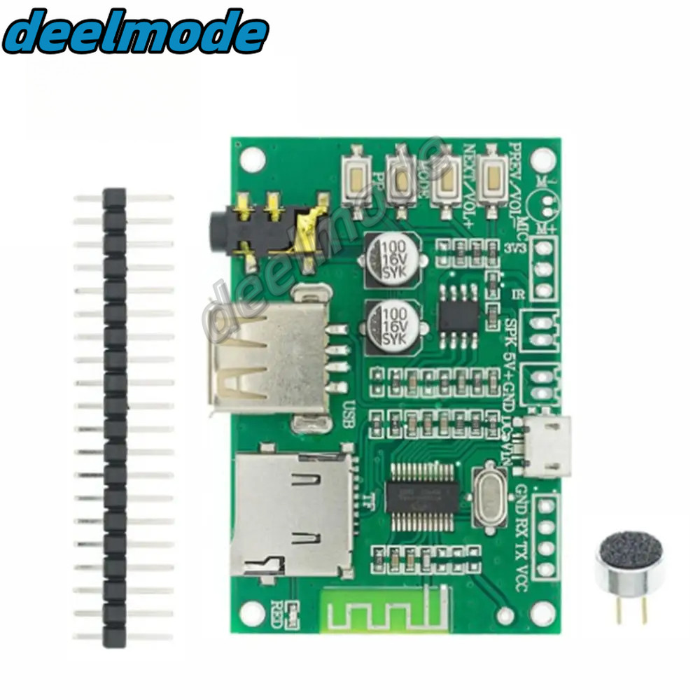 bt 201 dual mode 5 . 0 แผ่นบอร์ดโมดูลขยายเสียงเชื่อมต่อบลูทูธรองรับ tf card u disk ble spp serial port trans BT201 Dual Mode 5.0 Bluetooth Audio Power Amplifier Board Module
