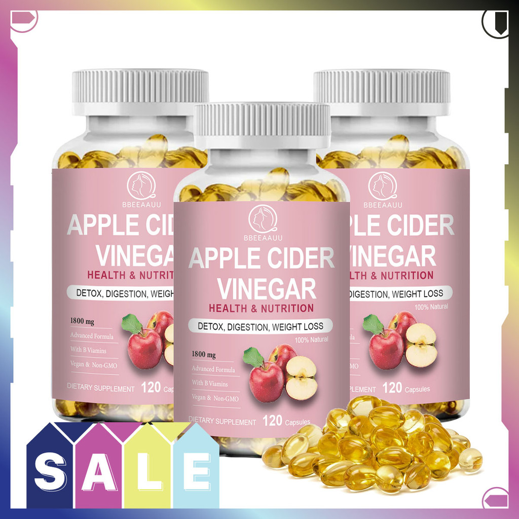 BBEEAAUU Apple Cider Vinegar Capsules Detox Support Healthy Gut Cleansing Weight Loss