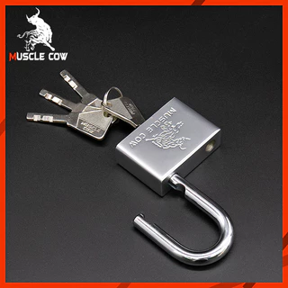 MUSCLE COW แม่กุญแจสีเงิน 3 ขนาด 30/40/50/60 มม. พร้อมลูกกุญแจ 4 ดอก แข็งแรง ทนทาน คุณภาพสูง