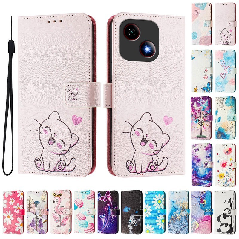 สําหรับ ZTE Blade A35e กรณี น่ารักทาสีรูปแบบพลิกเคสโทรศัพท์สําหรับ ZTE Blade A35e Z2466 กรณี ZTE Bla