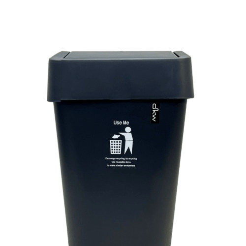 LOCAL789 DKW ถังขยะฝาสวิงทรงเหลี่ยม 11 ลิตร รุ่น HH-224SPGR ขนาด 23.5x23.5x37 ซม. สีเทาเข้ม ร้านอยู่