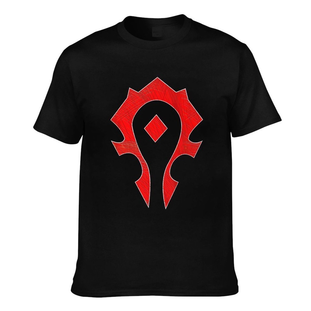 Retro Horde Symbol World Of Warcraft เสื้อยืดที่กําหนดเองยอดนิยม Man