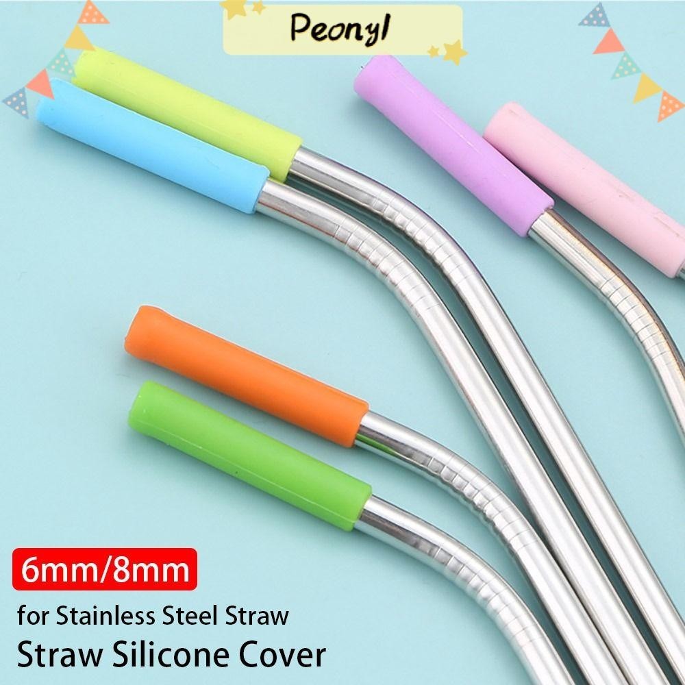 Pdony ฝาครอบปลายหลอดซิลิโคน 6 มม. 8 มม. ป้องกันรอยขีดข่วน ทนทาน ใช้ซ้ําได้ สําหรับหลอดสเตนเลส 4 ชิ้น