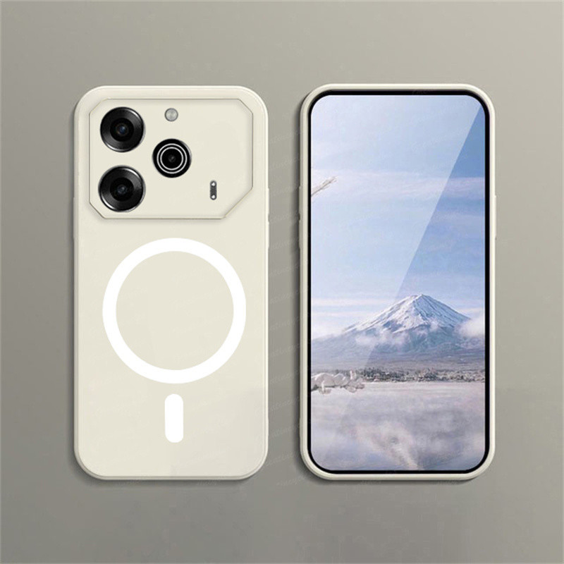 Tecno Pova 6 5G Li7 / Pova 6 Pro Li9 / Pova 6 Neo เคสโทรศัพท์แม่เหล็กสีลูกกวาดเคลือบแม่เหล็กวงกลมชาร์จไร้สายเคส TPU แบบนุ่ม