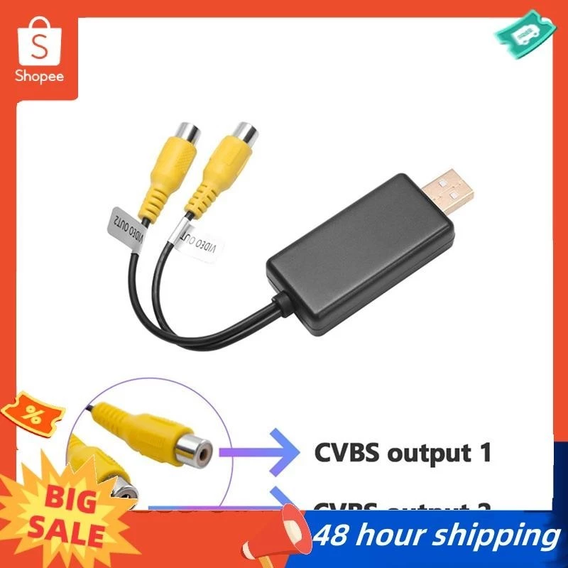 พร้อมสต็อก USB to CVBS RCA Video Output Adapter Box Interface Connect to Monitor Display อุปกรณ์สําหรับ Android วิทยุมัลติมีเดีย