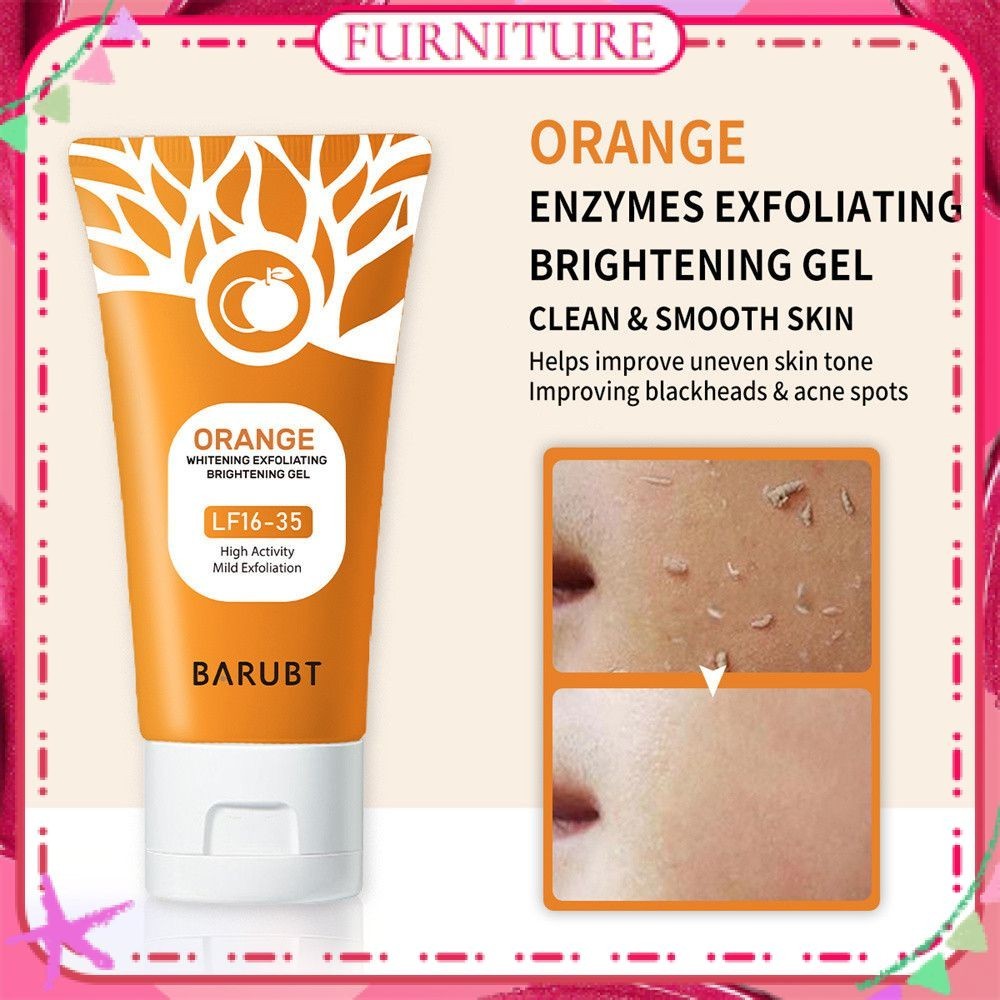 ♕ Barubt Orange Enzyme Exfoliating Gel ไวท์เทนนิ่งคลีนซิ่งล้ำลึก มอยเจอร์ไรเซอร์ ปรับสีผิวให้กระจ่างใส เจลขัดผิว การดูแลร่างกายยาวนาน 50g เฟอร์นิเจอร์