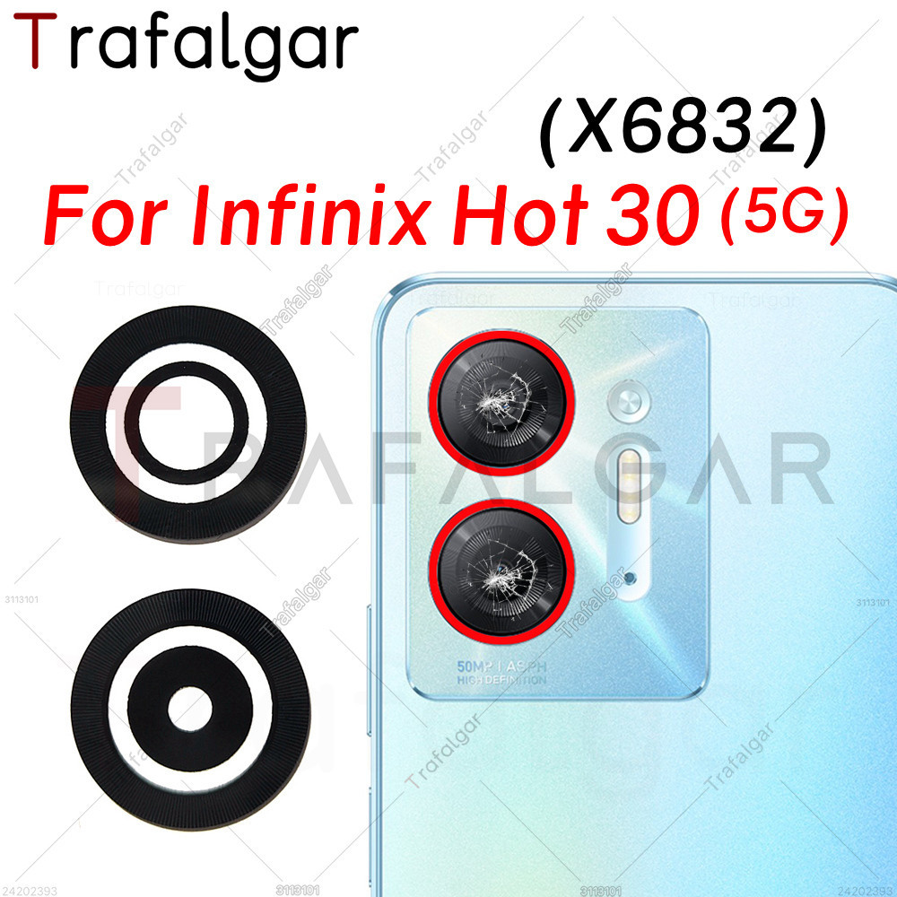 ฝาครอบเลนส์กล้องด้านหลัง พร้อมสติกเกอร์กาว แบบเปลี่ยน สําหรับ Infinix Hot 30 5G X6832