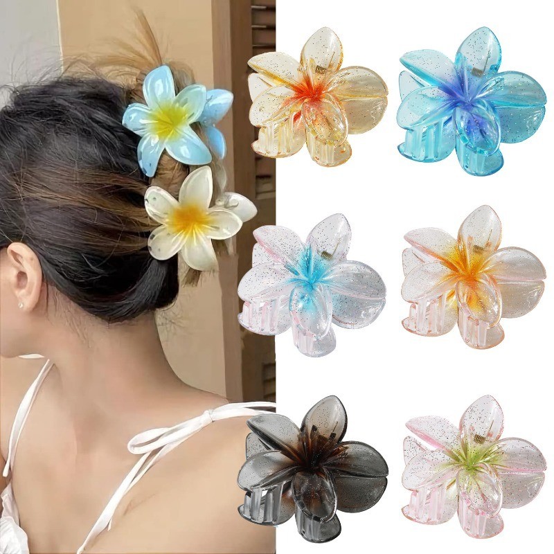 กิ๊บติดผม รูปดอกไม้นางเงือก Frangipani สไตล์ใหม่ 2024